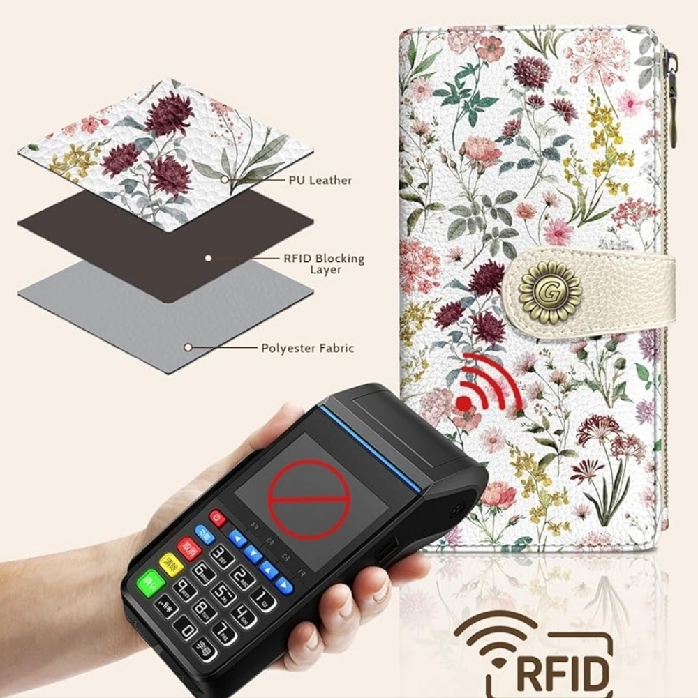 Floral RFID Blocking Wallet Case